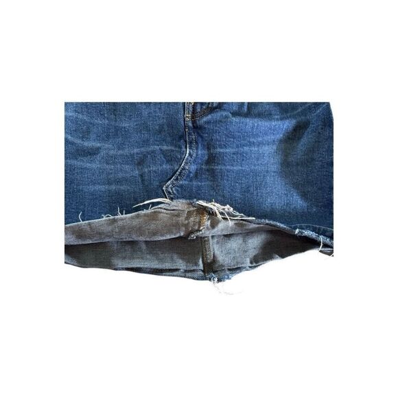Old Navy High Rise Secret Pockets Denim Mini Skirt Ragged Hem Size 6 - Picture 8 of 8